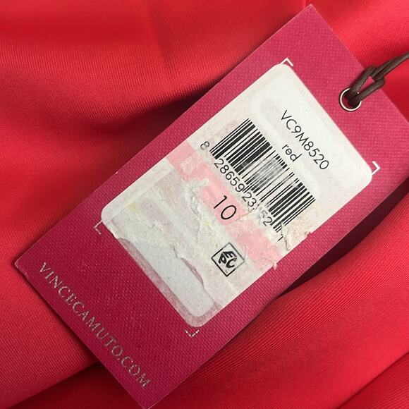 Vince Camuto one sleeve large ruffle red dress NEW - Picture 9 of 9